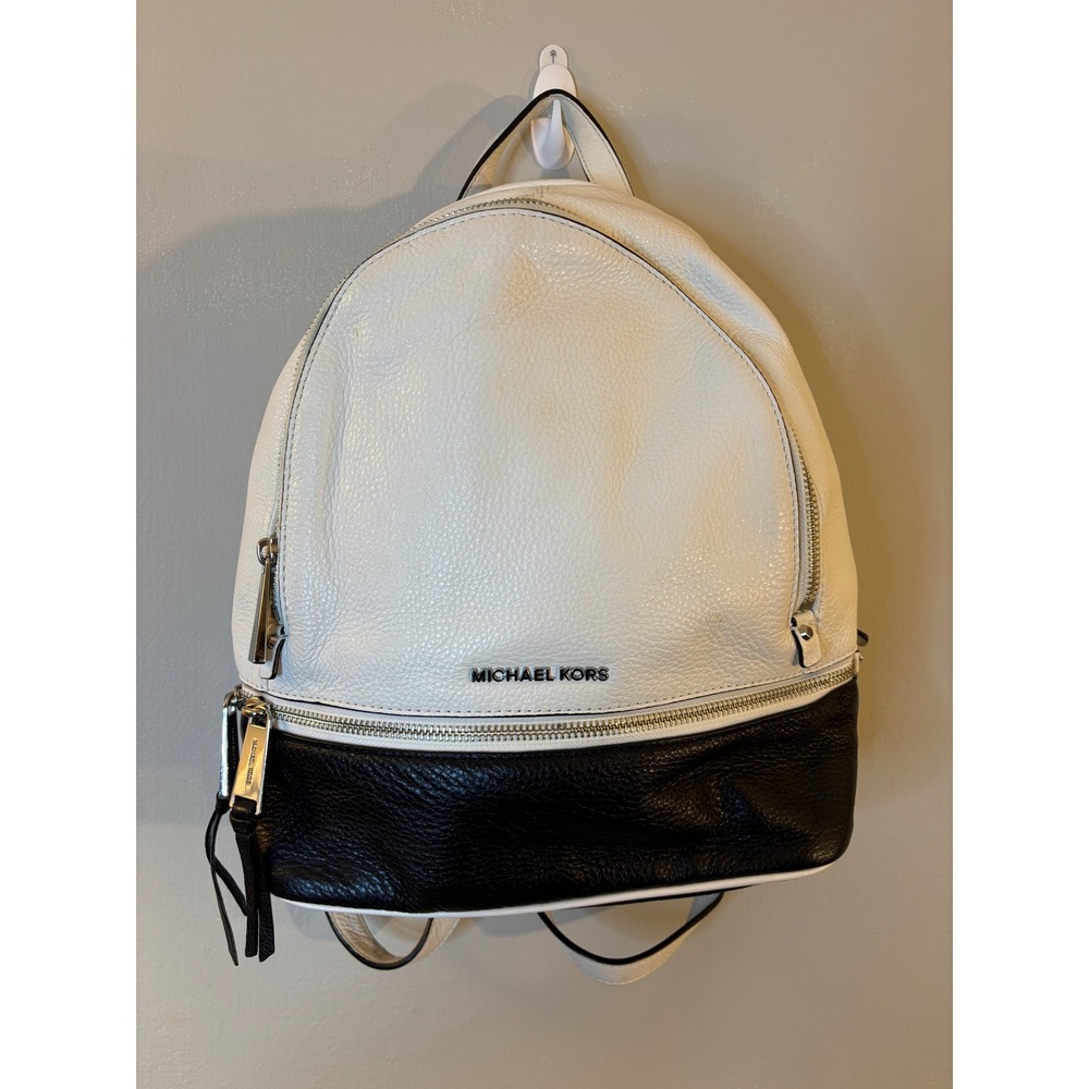 Michael Kors Black & White Leather Backpack